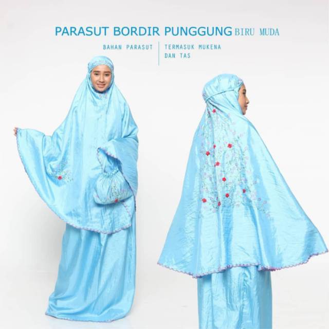 Unik Mukena Parasut Bordir Punggung Tas Travelling ekslusif