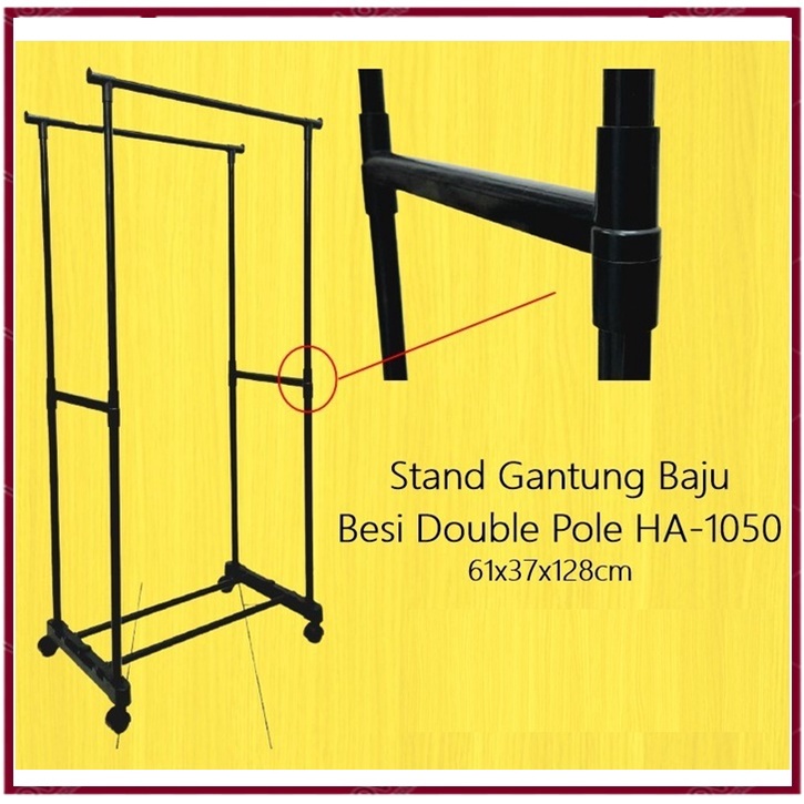 Rak/Gantungan Baju Serbaguna Double Pole HA-1050