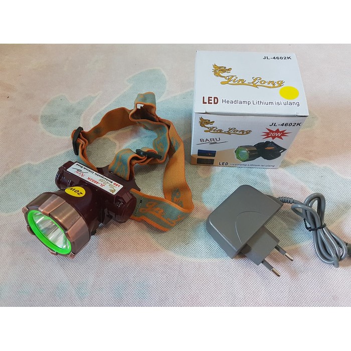 Senter kepala Headlamp fokus nyala sinar kuning 20W JL-4602K