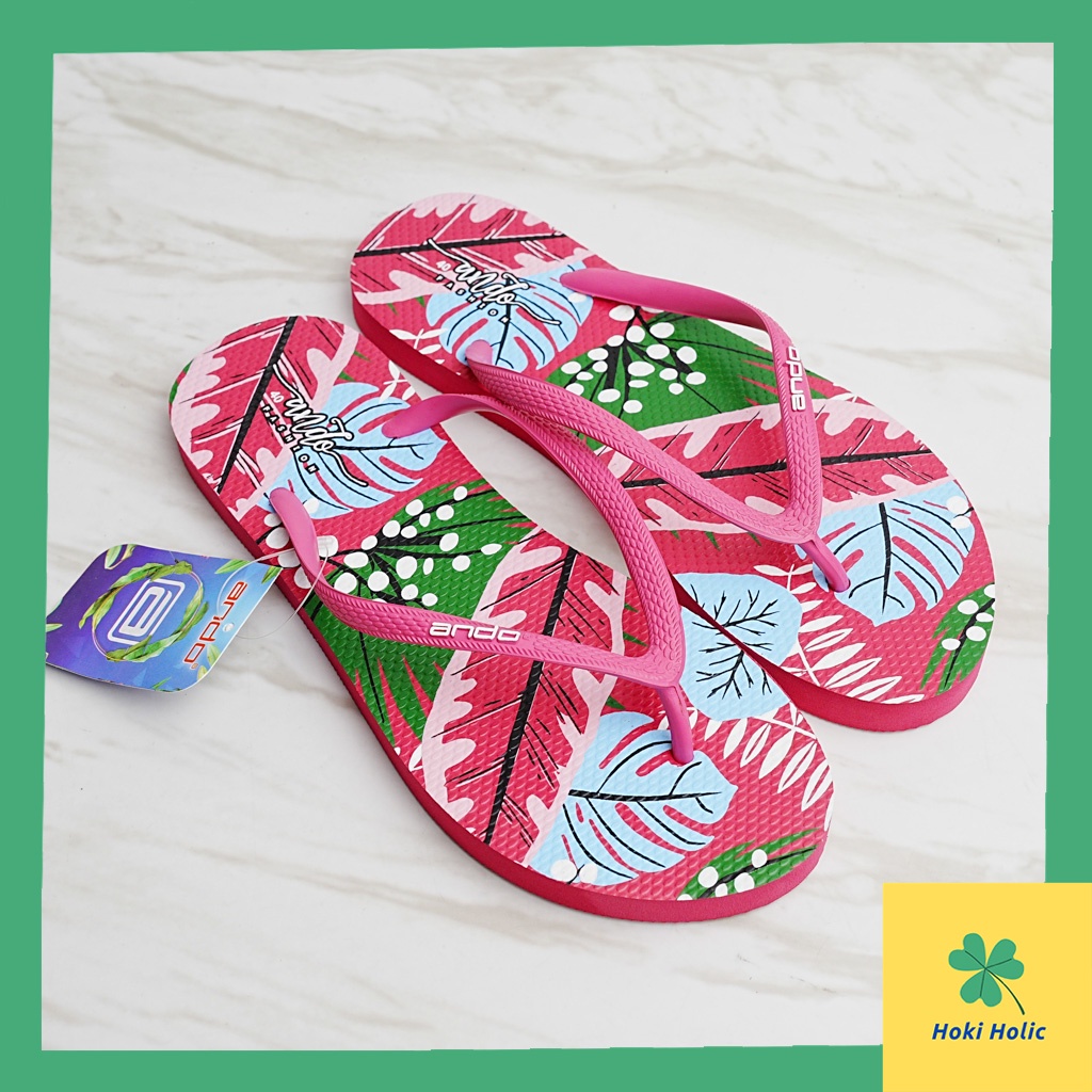 Ando Rossby - Sandal Jepit Wanita Lucu Terbaru - Motif Matahari - Sendal Jepit Ando - Sandal Ando Sunset