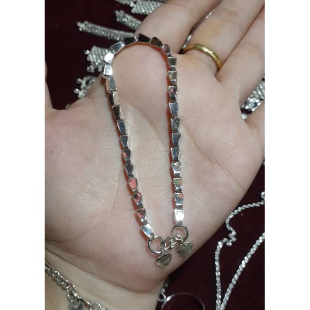 Gelang padi dewasa perak murni