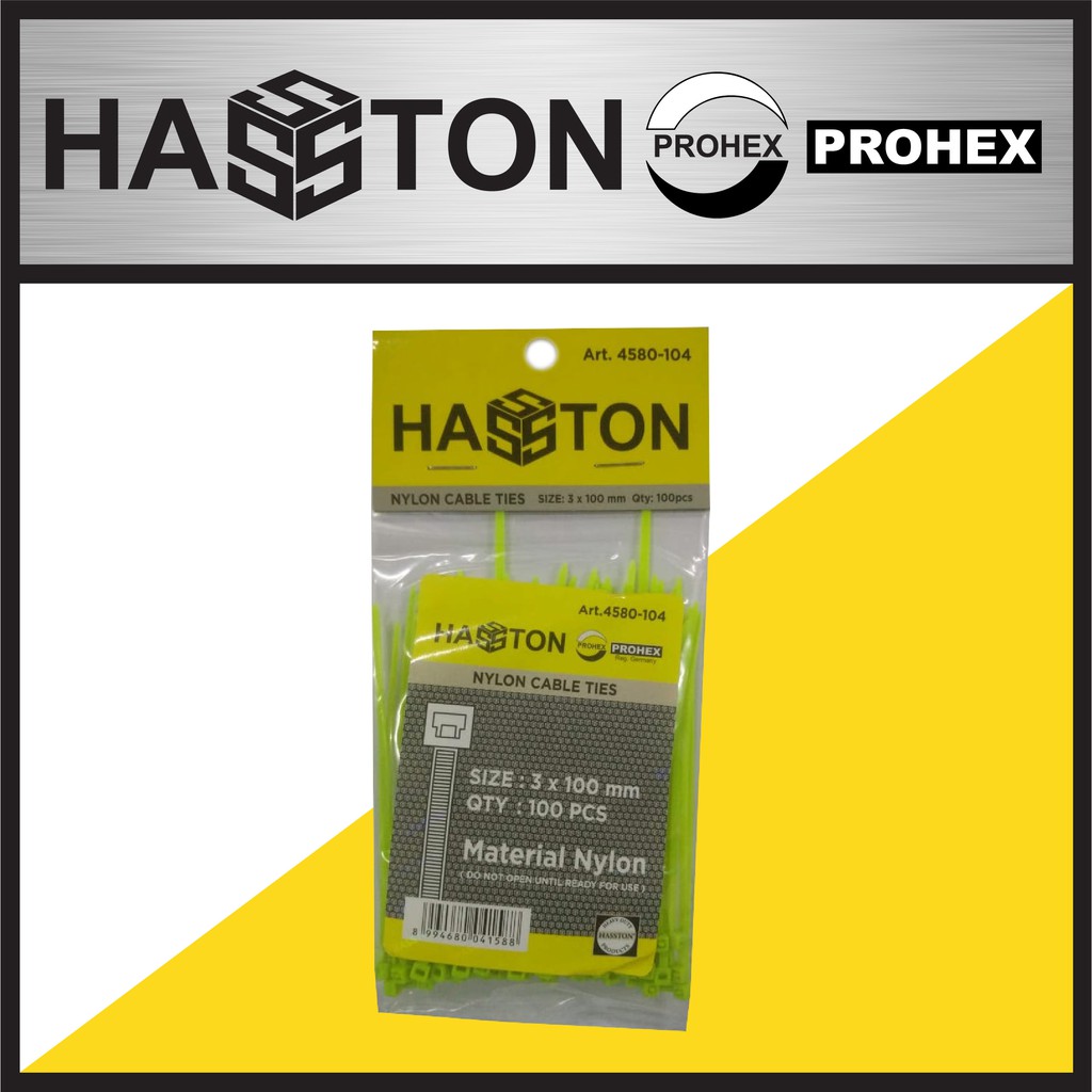 

HASSTON Cable Tie 3x100 Hijau (4580-104)