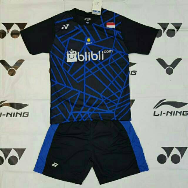 Baju setelan Badminton anak Yonex Y.137 Hitam