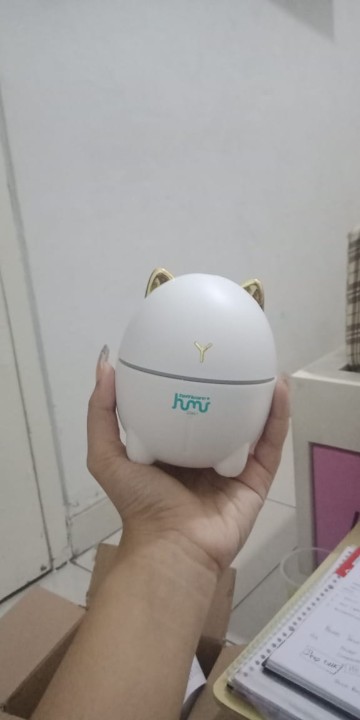 Taffware Ultrasonic Air Humidifier Aromatherapy Cute Lucu Desain Kucing 200ml Humi Ddm-1