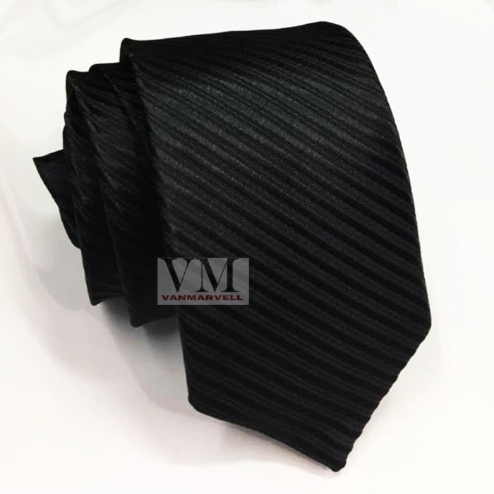 DASI VM Dasi Kerja - Dasi Pesta Hitam SLim - SLim Black Tie (K2Z1) Dasi pria Dasi formal Dasi motif 