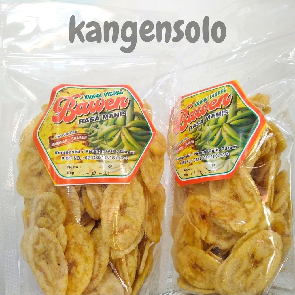 

KERIPIK PISANG KRIPIK PISANG BAWEN 175gr KHAS SOLO