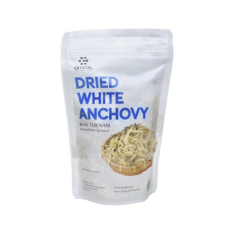

Crystal of The Sea Dried white anchovy Teri Kering Chrystal of The Sea / rufani / teri snack anak Crystal of the Sea Ikan Teri / No Pengawet / No Formalin / Teri Nasi / White Anchovy