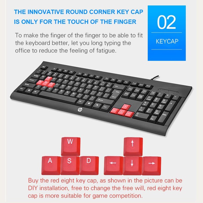 Keyboard Mouse HP KM100 - Combo Keyboard Mouse Gaming KM100 - Resmi