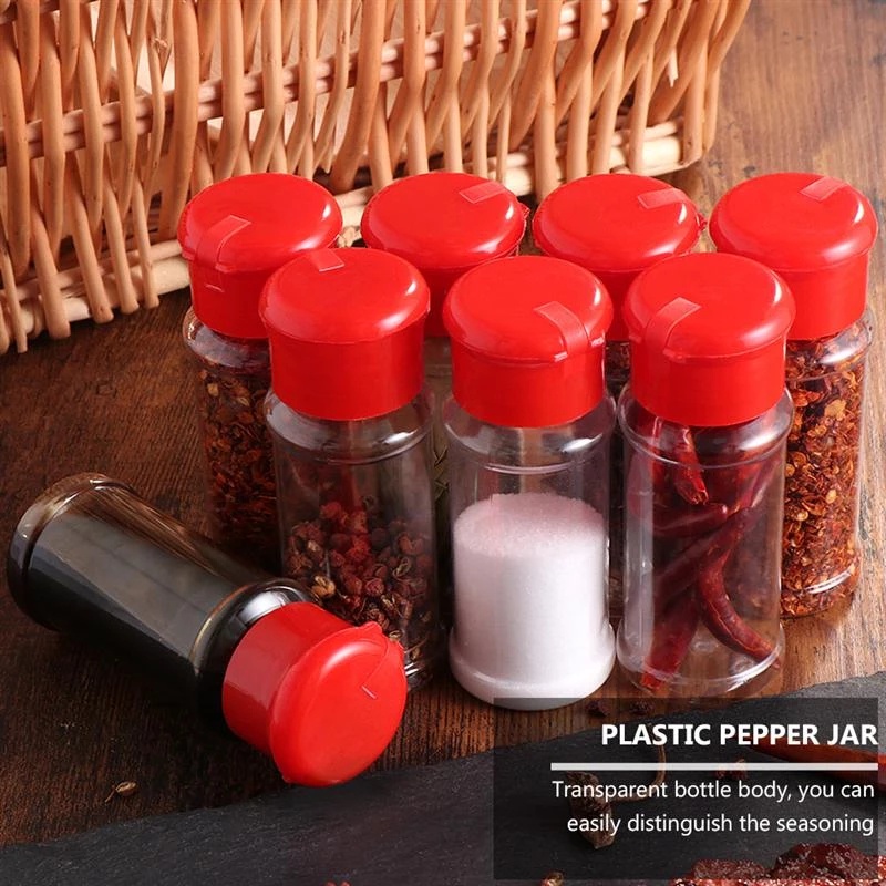 Colorful Lid Spice Pot Pepper Shakers Salt Jar / Plastic Moisture-proof Sealed Seasoning Bottle