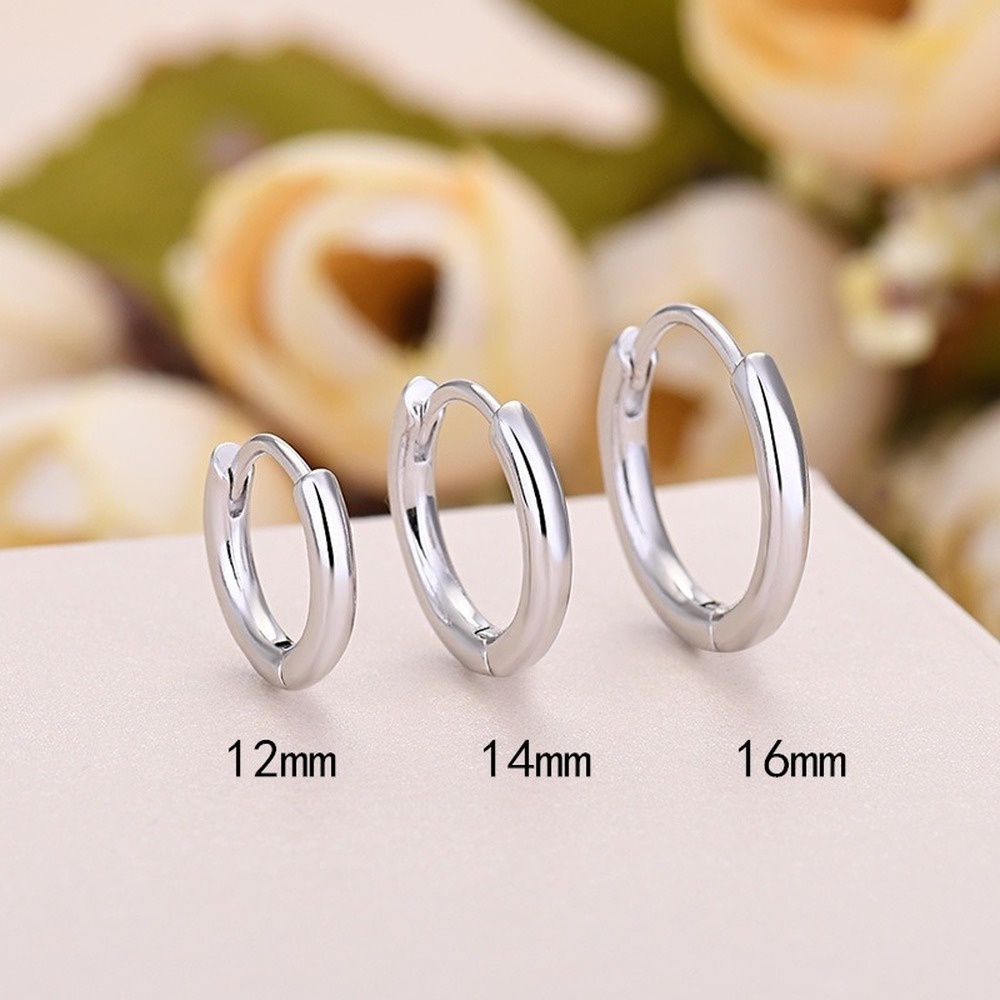 Candy Jewelry 1 Pcs Stainless Steel Hoop Earrings Geometric Circle Fashion Earring for Women 8 10 12 14 16 18 20mm