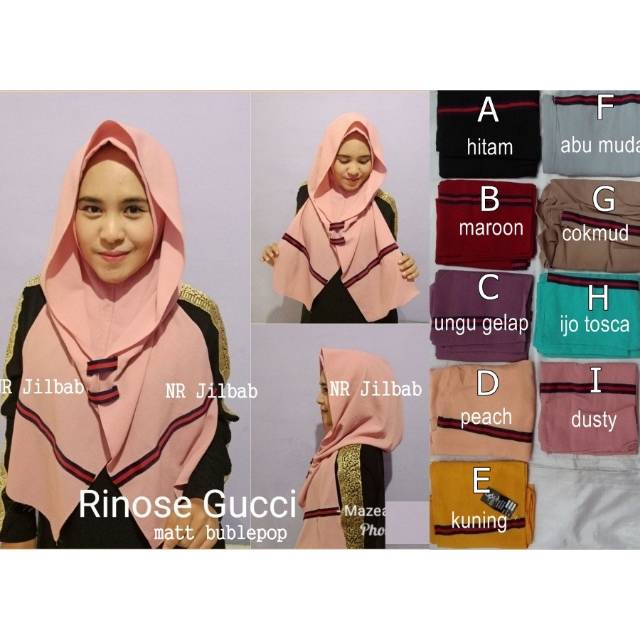 Jilbab Rinose Gucci Hijab Rinose Gucci Kerudung Rinose Gucci