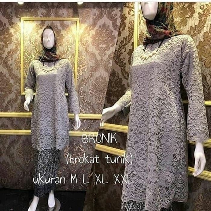 Atasan kebaya brokat tunik kurung dusty pink dan lainnya