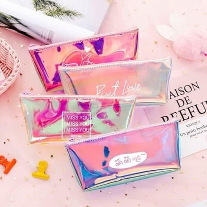 

Jual [PENCIL CASE] Transparant Korean LASER COLORFUL Design / Dompet Pensil Berkualitas