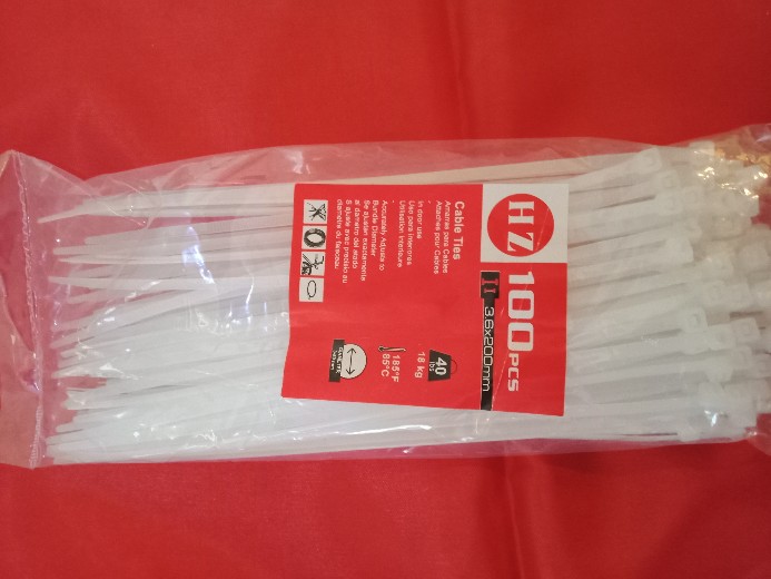 Hz Cable Ties 3.6 X 200 - Putih Dan Hitam