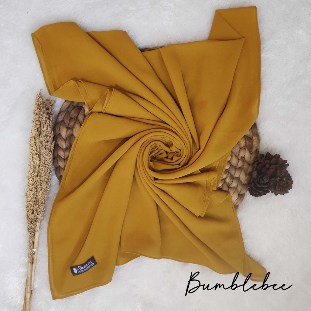 [200x75] HIJAB PASHMINA JAHIT TEPI CERUTY BABY DOLL, PASHMINA CERUTI, JILBAB PASHMINA, PASMINA-Bumblebee