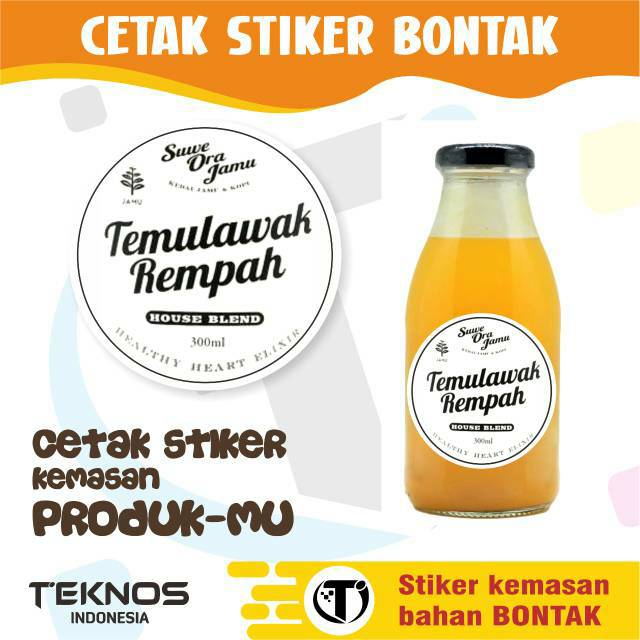 Stiker Sticker Label Minuman Botol Jamu Susu Kedelai Shopee Indonesia