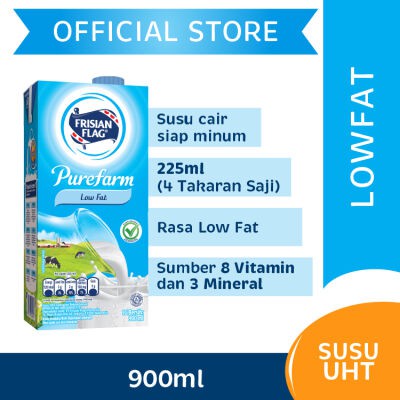 Frisian Flag Purefarm Low Fat Susu Rendah Lemak 900 ml