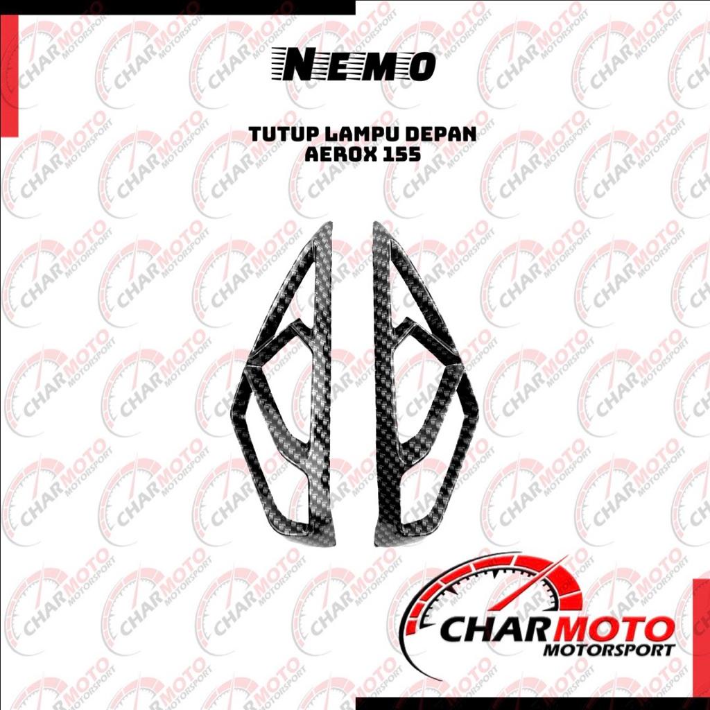 Cover Sen Depan Karbon Nemo Original Aerox 155 / Tutup Lampu Senja Karbon / Sein - Charmoto