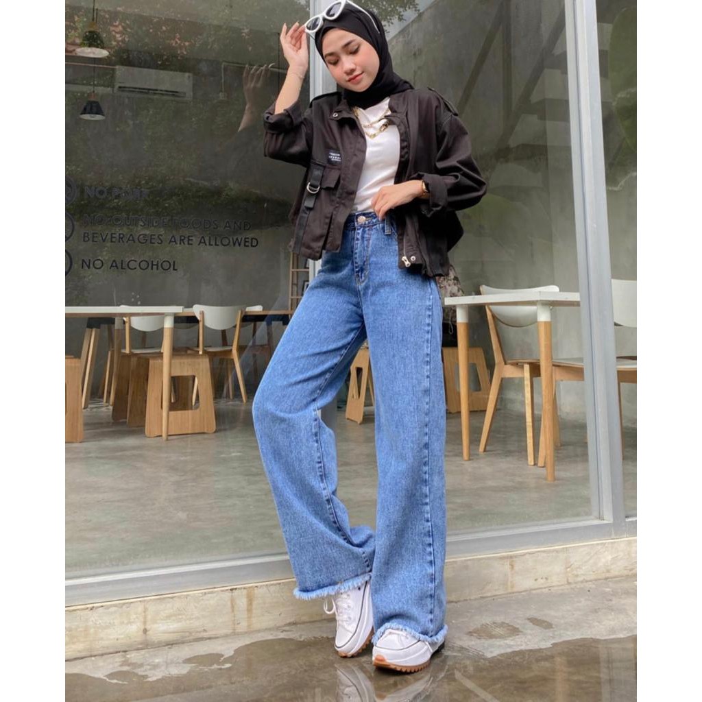 GFS LY ABIGAIL FRINGE KULOT JEANS ANTI NGATUNG