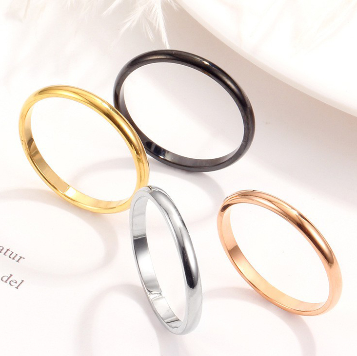 Cincin Titanium Steel Anti Pudar Cincin Couple Rings Korean Style