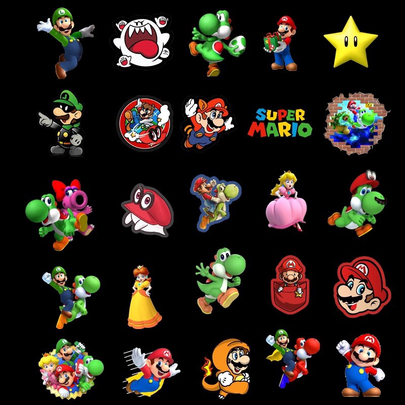 50pcs/set Super Mario/Steven Universe/Stitch Stickers Luggage Computer Personalized Decorative Pattern Stickers