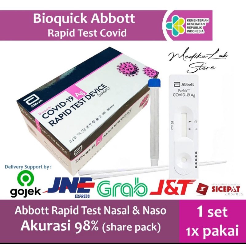 Antigen Rapid Test Abbott Bioquick Naso/Nasal 1 pcs | Medikalab