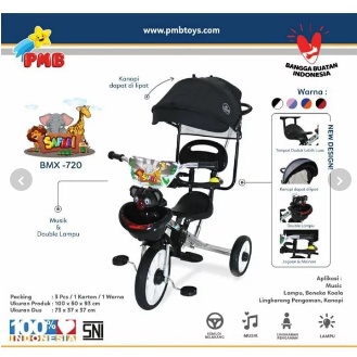 Sepeda anak Roda Tiga PMB Safari 720 CP Nickel Canopy