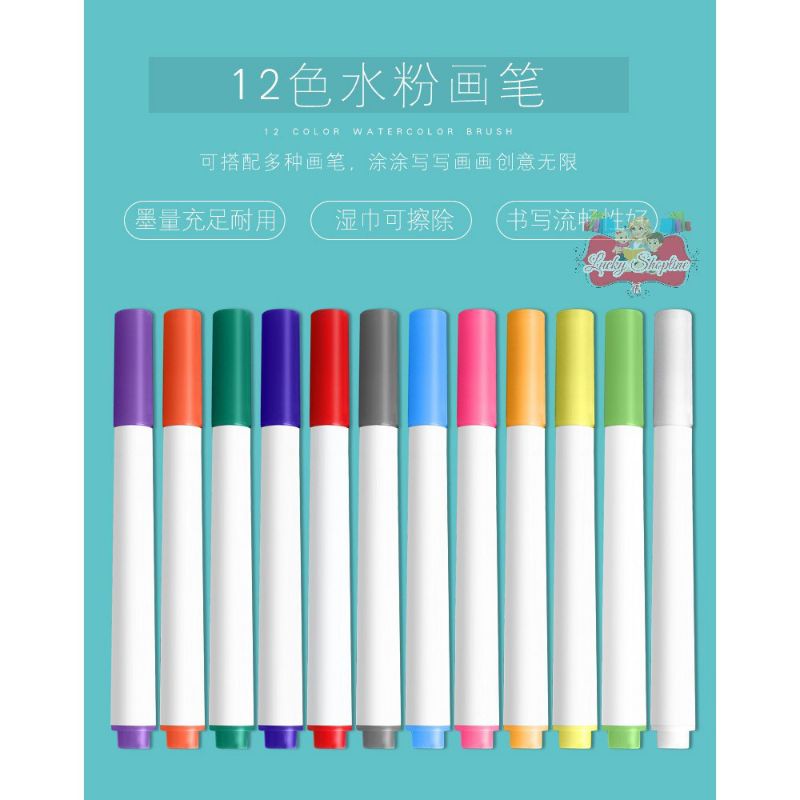 Spidol Warna Bisa Dihapus Wipe and Clean 12 pcs & 8 pcs / Refill Marker For Painting Erasable
