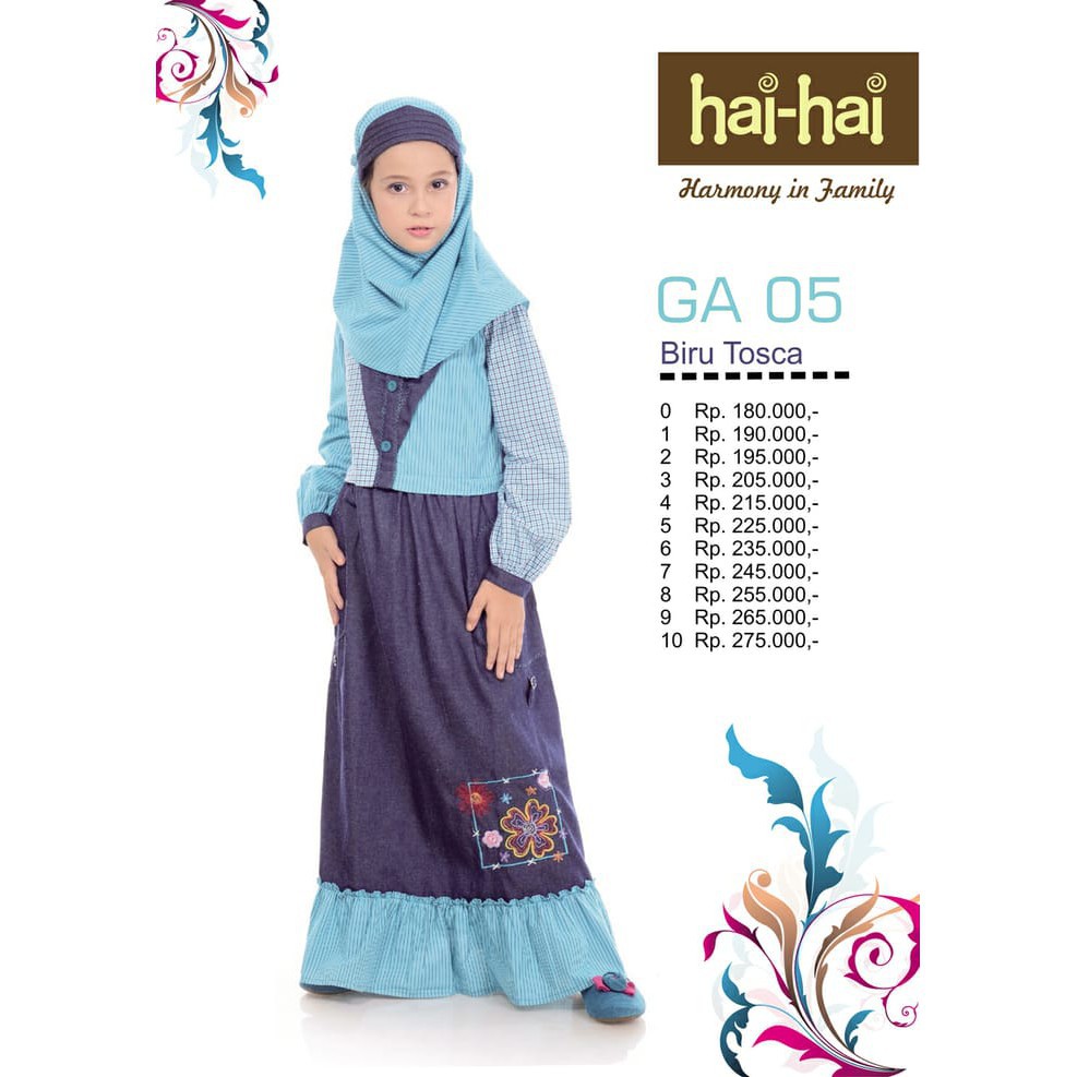 GAMIS ANAK PREMIUM HAIHAI GA 05 / GAMIS KATUN HAIHAI