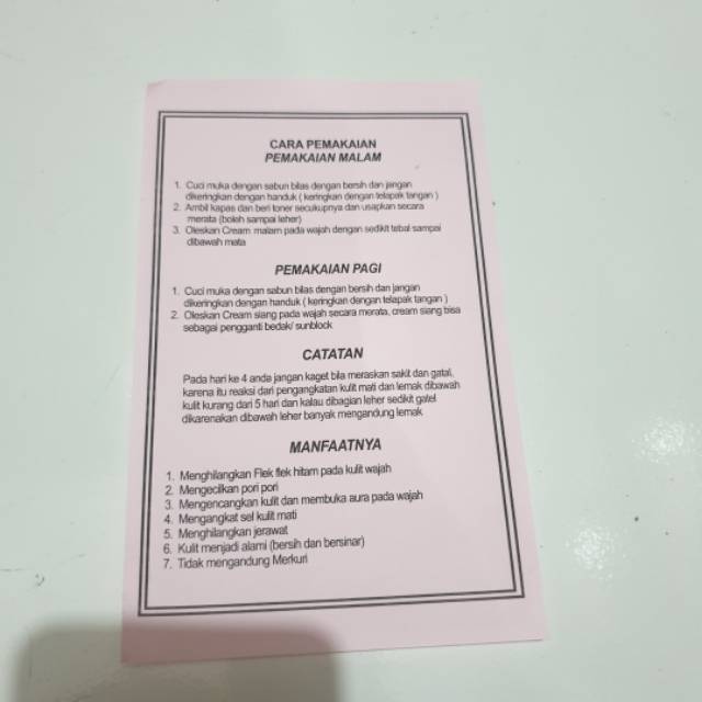

Brosur cream isi 20 lembar