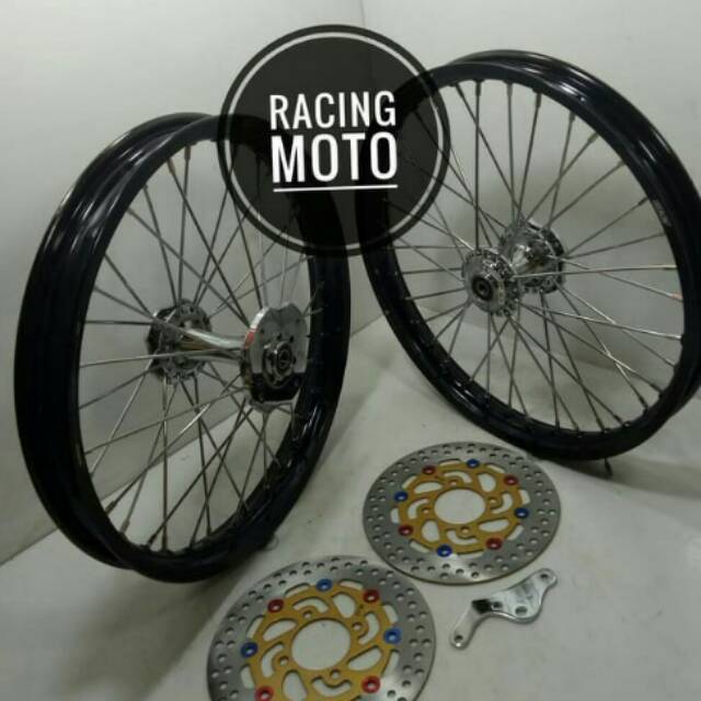 SEPAKET VELG BK ORIGINAL THAILAND SUPRA X125 RING17X160-140 TROMOL BECAK FREE CAKRAM PLUS STEL VELG