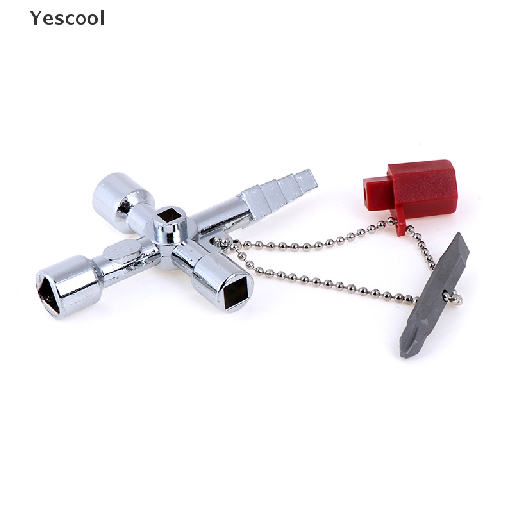 Yescool 5 in 1 Kunci Palang universal Bentuk Persegisegitiga Untuk Lemari Lift Listrik