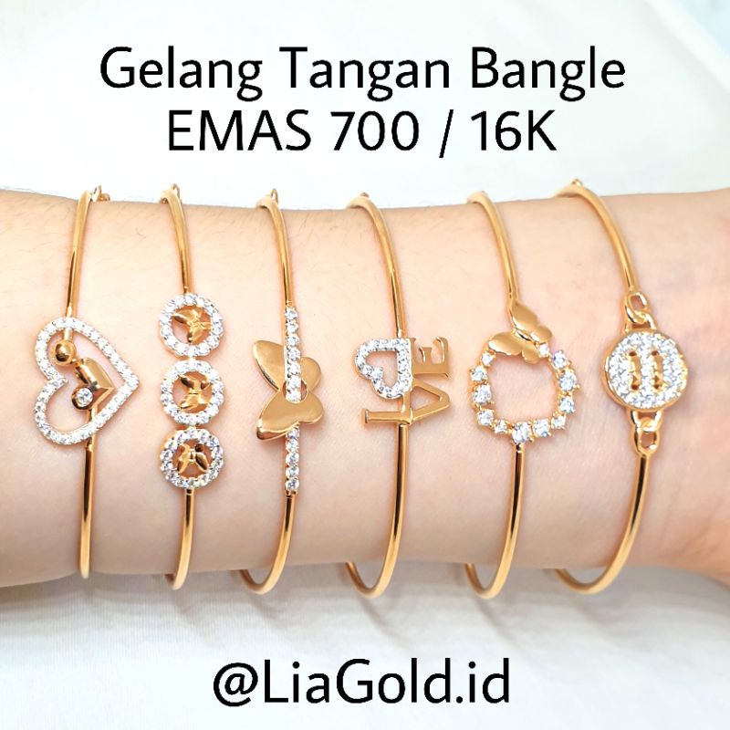 Gelang Tangan Bangle EMAS ASLI Kadar 700 / 16K ( TOKO MAS LIA GOLD BEKASI )