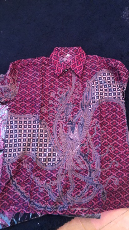 Kemeja Batik Pria Lengan Panjang Size M L Xl Xxl  Bswart Batik Hrb026 Kenongo Hem Panjang Padi