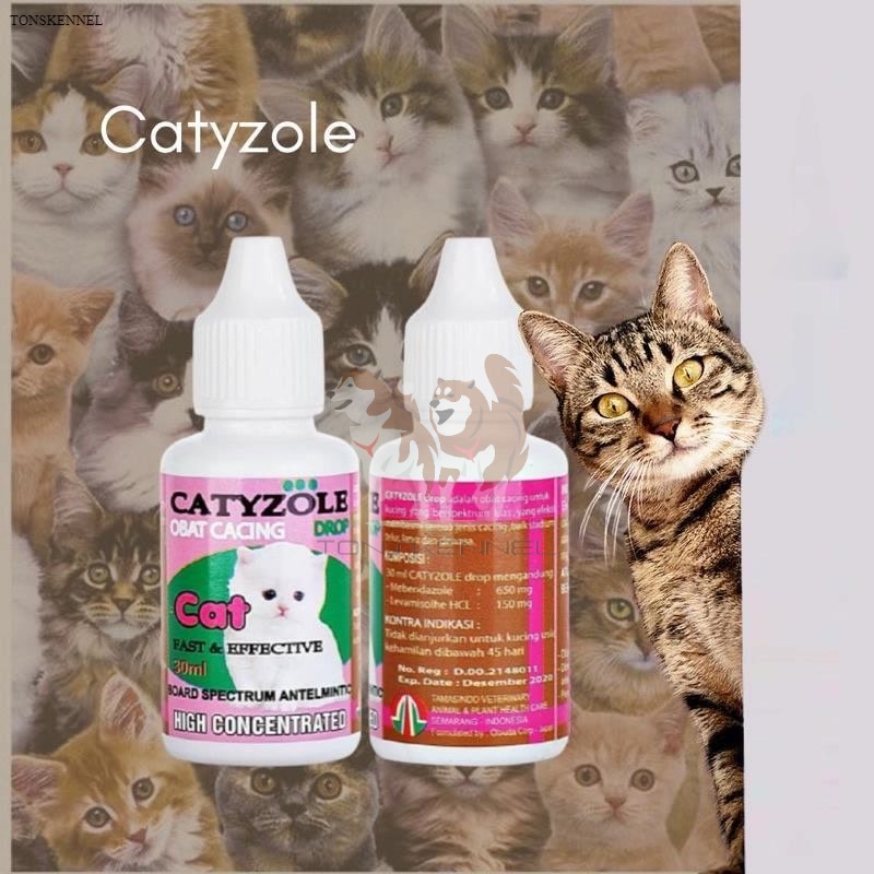 CATYZOLE DROP 30ml Obat Anti Cacing Kucing Cat Kitten 30 ml