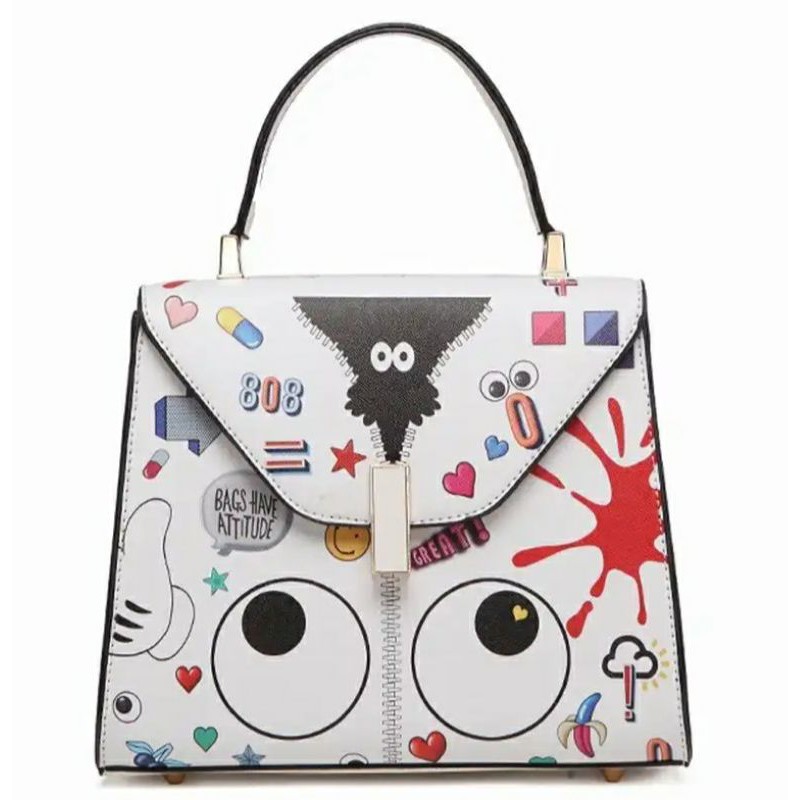 TAS HUER MATA FHEWY EYE THEME SATCHEL (BARU)
