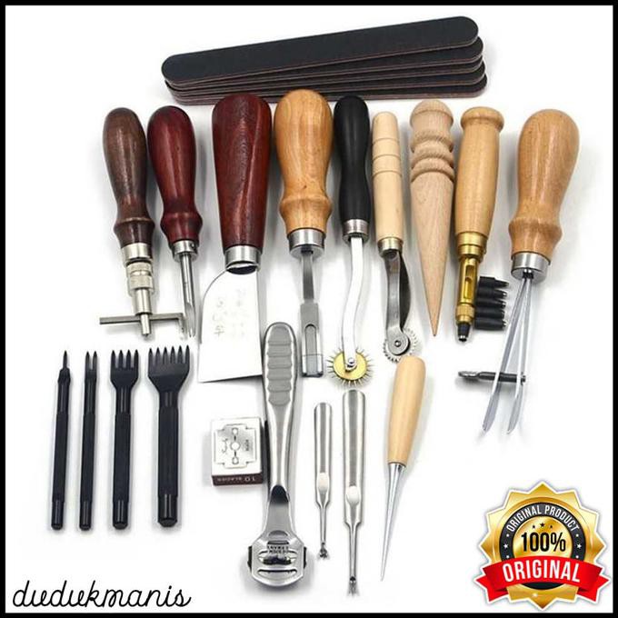 

Ready Oke] Peralatan Seni Diy Jahit Kulit 18Pcs Leather Craft Tool Set Per-654