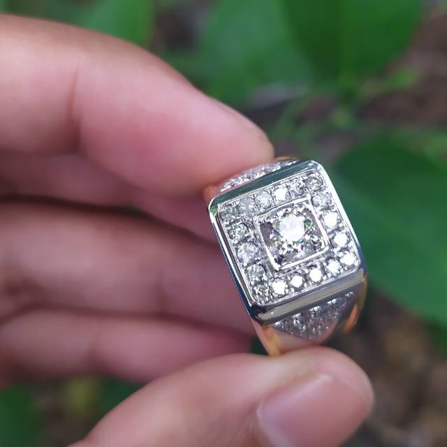 Cincin fashion cowok ring silver berlian banjar dan eropa super