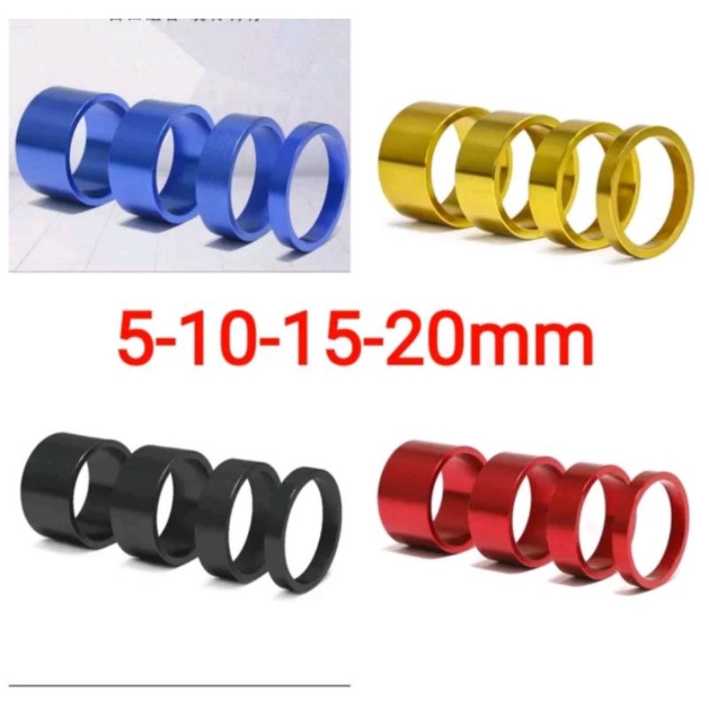 Ring Spacer Fork Set Alloy Ring Headset Stem OS  Isi 4 Pcs Spacer Ring Fork Sepeda