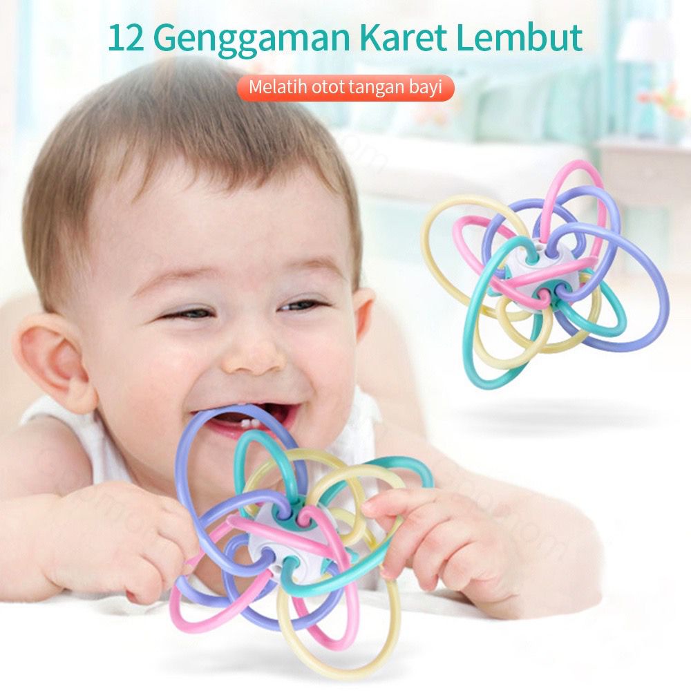 Mainan Anak Teether Bayi Bola Manhattan Gigitan Baby // teether bayi bahan lembut BPA Frer