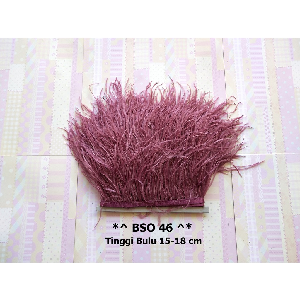 [1 METER] BULU OSTRICH TINGGI 15-18CM, RENDA BULU SINGLE OSTRICH BSO 46