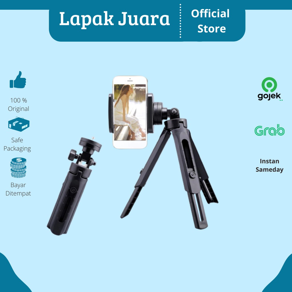 Tripod Mini Smartphone Holder Clamp Vlog Zoom Meeting Murah
