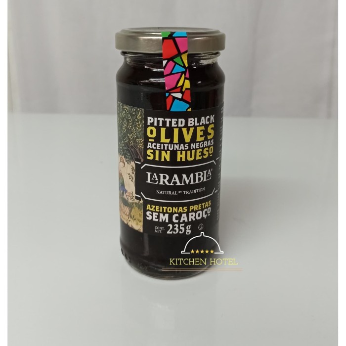 

Kalengbuah- La Rambla Olives Pitted Black 235 Gr | Buah Zaitun Hitam Buang Biji -Buah-Kaleng.