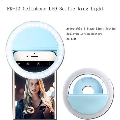 Lampu LED Ringlight selfie recharge portable flash koneksi langsung smartphone