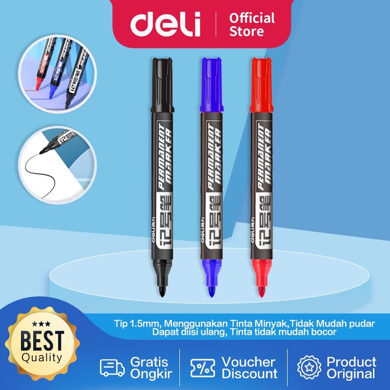 

Deli spidol permanent marker no 6881