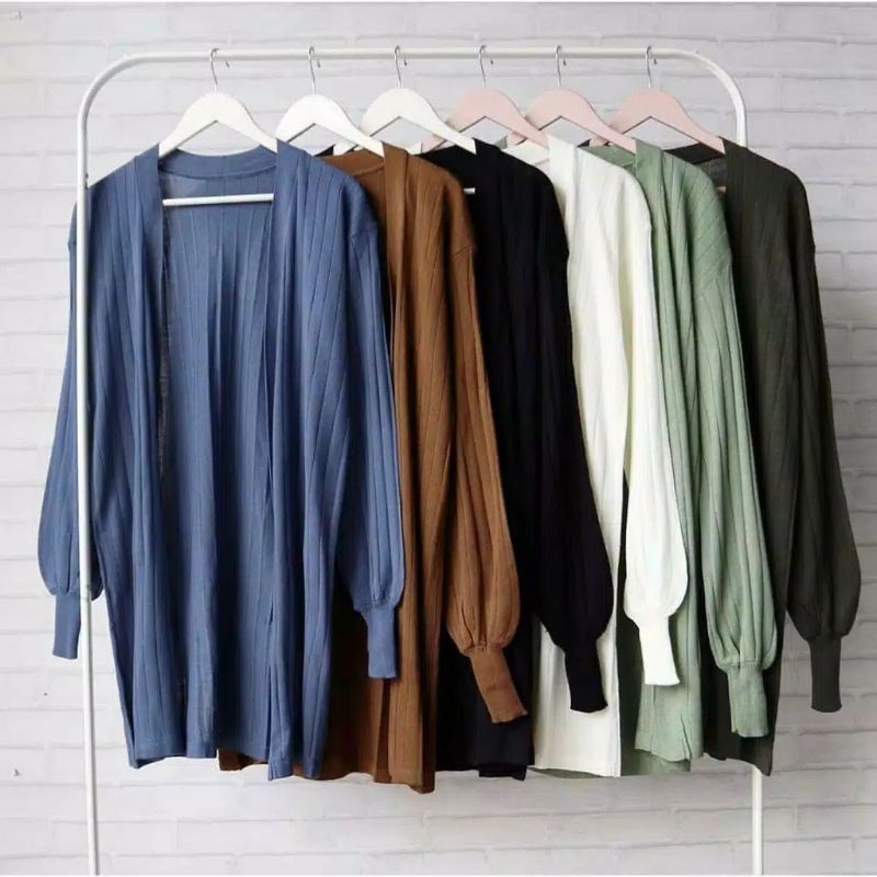 [✅COD] BUBBLE LONG KARDIGAN - Cardigan Wanita Rajut Halus Long Cardigan