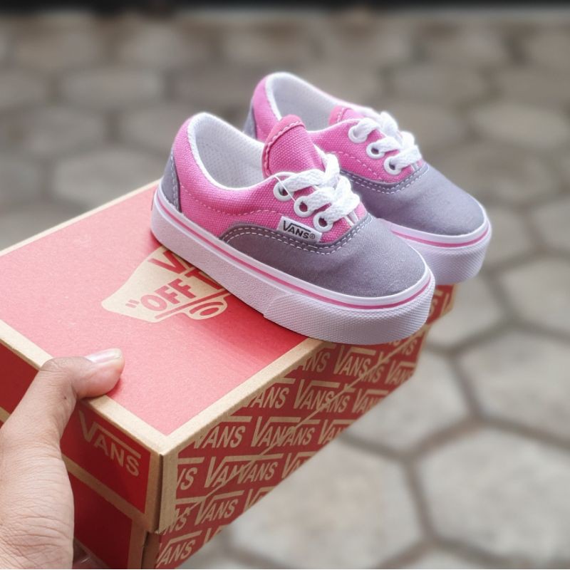 Sepatu vans anak Era multicolor denim krem pink 20 - 35