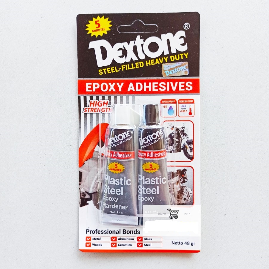 LEM KAWIN BESI DEXTONE 48 GRAM HITAM PUTIH LEM EPOXY