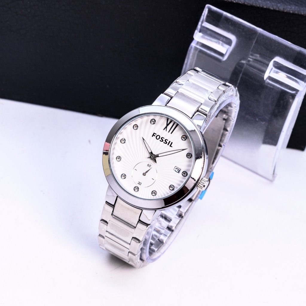 BEST SELLER JAM TANGAN WANITA FS BULAT RANTAI STAINLESS DATE ON TANGGAL AKTIF DIAMETER 3,4 CM FREE BOX BATERAI CADANGAN || JAM TANGAN FASHION JAM CEWEK MURAH