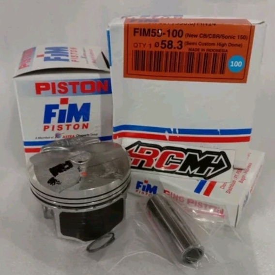 PISTON SEHER SEKER KIT SET FIM55 SUPRA GT 150 R CBR150 CBR 150 CB150R CB 150R NEW CB SONIC 150 DOME UK DIAMETER 58.3 ORI ORIGINAL FIM ASLI